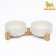 Double ceramic bowls on a stand of 2 x 450 ml 28.5 x 15.5 x 7 cm, marble
