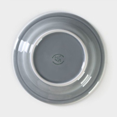 Porcelain plate "Watercolor", D = 17.5 cm, light gray color-3