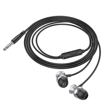 Hoco M106 headphones, wired, vacuum, microphone, 1.2 m, gray-3