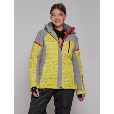 Ski jacket female winter, size 46, yellow color-1