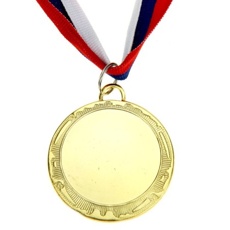 Prize medal 002, D = 5 cm. 1 place. Color is gold. With a ribbon-3