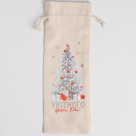 A bag with a thermal monkley "Cozy New Year", 13 x 31 cm +/- 1.5 cm, New Year-1