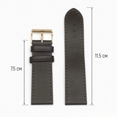 A watch strap, male, 24 mm, harness 75 mm, larynx 115 mm, genuine leather, brown.-4