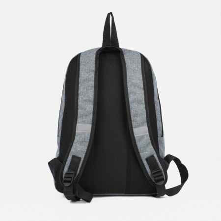 A backpack with a zipper, "saxi", outer pocket, gray color-4