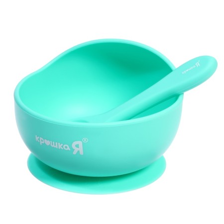 Set for feeding, food silicone, turquoise color-8