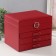 Casket to the leatherette for jewelry "screw" red 22x17x18 cm