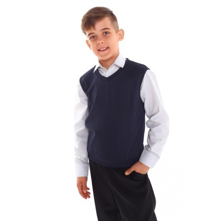 School vest for a boy, blue color, height 146