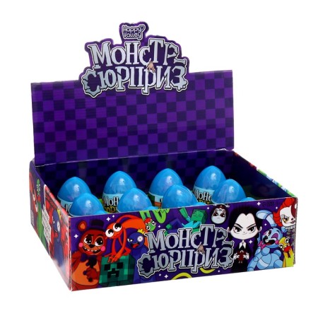 Surprise toy "Monster" in the egg, with stickers-5