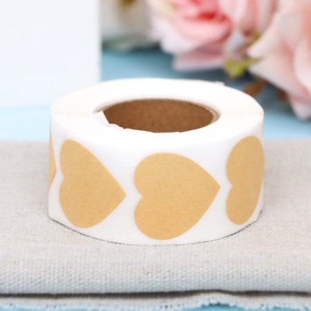 Craft stickers in the roll "Heart", 500 pcs, 2.5 x 2.5cm-1