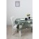 Camelia oilcloth 140 cm, roll 20 m, white drawing, green peony
