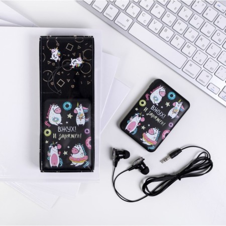 Set of headphones vacuum and external battery 5000 MAH "Unicorn"