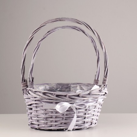 A set of wicker baskets, 2 pcs, 32x22x15x44 cm, lilac-2