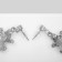 Earrings with rhinestones "frogs" kids, lilac-white color in silver