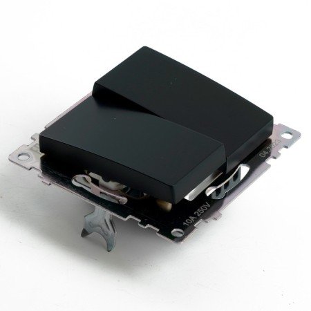 2-clavy switch (mechanism), 250V, 10A, Stekker series Katrin, Black, GLS10-7107-05 1022443-6