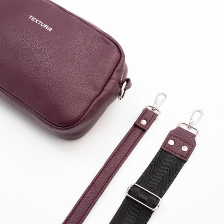 Women's bag over the shoulder Textura, small size, burgundy color-5