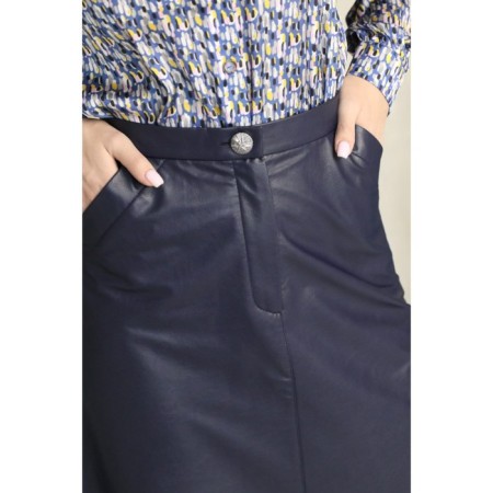 Female skirt, size 46, blue color-1