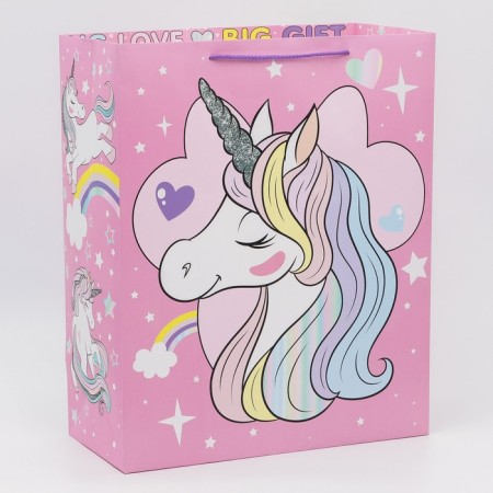 Gift package "Love" 40x49x19 cm, packaging, Minnie Mouse and unicorn-2