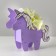 Wooden Kashpo 21.5 × 7 × 21 cm unique "unicorn", lilac white