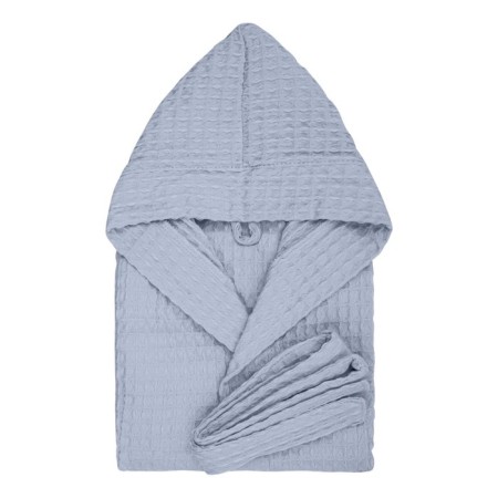 Baby waffle robe, height 92-98 cm, blue color-1