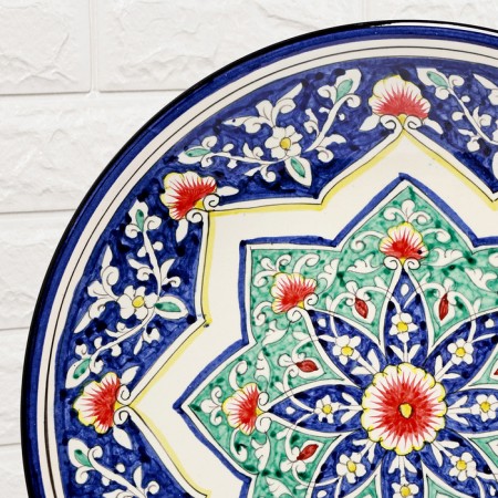 Largan Rishtan ceramics "Patterns", 42 cm, Blue Mix-3