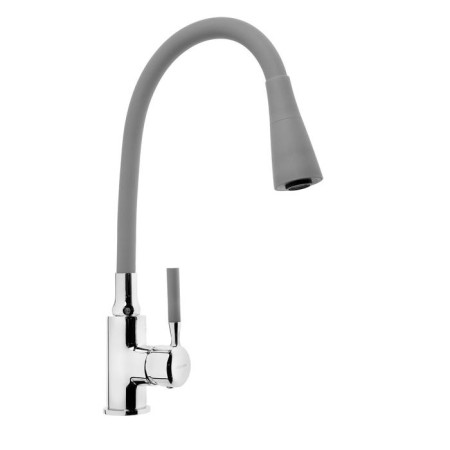 Accoona A9890T-1 kitchen mixer, single-leaf, silicone spout, gray/chrome