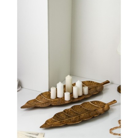 Set of organizers "Sheet No. 5", polystone, 2 pcs, color gold