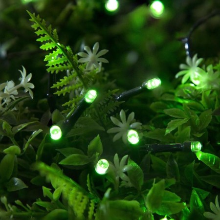 Garland “thread” 10 m, IP44, dark thread, 100 LED, green glow, 2 modes, solar battery-2