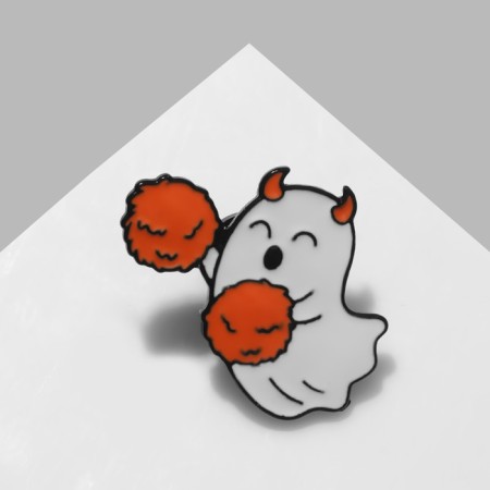 The "Ghost" icon fan, white-orange color in ferrous metal-1