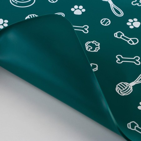 Silicone rug for a bowl "Pattern", 30x40 cm, green-6