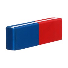 Combined Eraser Tian Shi, beveled, red/blue