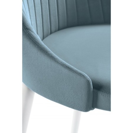 STULL OF THE METALAL CARA Kora Metal/velor, White/Blue 47x57x89 cm-5