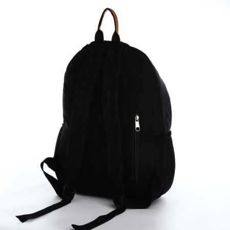 Young backpack from textiles on lightning, 4 pockets, black color-3