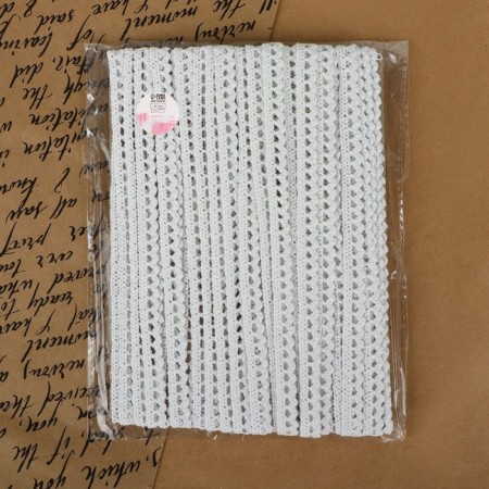 Knitted lace, 10 mm × 15 ± 1 m, white color-3