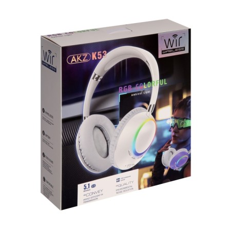 AKZ K53 headphones, wireless, full -size, microphone, RGB backlight, black-9