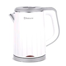Electric kettle Sakura SA-2155WG, plastic, Metal flask, 1.2 l, 1500-1800 watts, white