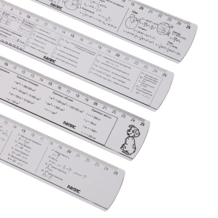 Set of reference lines 4 pcs. Calligrata 25 cm, tablets, chemistry, geometry, physics-2