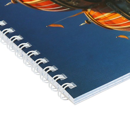 Notepad A5, 40 sheets in a cage on the crest "steampunk", cover covering cardboard, mix-1