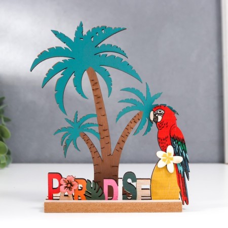 Souvenir tree "Parrot Ara and Palma" 17x4x12 cm