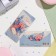 Money envelope "Happy Birthday!" Glitter, Congrev, blue background, pink flowers, 17x8 cm