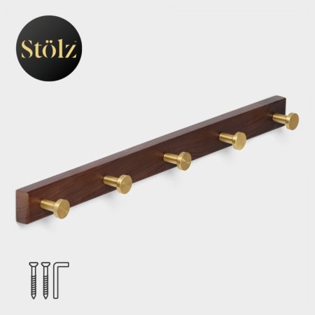 Hooks for towels on the bar Stolz Stölz Hölzern Premiere, 45 × 3.5 × 4.2 cm, color dark tree
