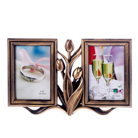 Photo frame plastic in 2 photos 10x15 cm "Bamboo" white 20.5x31x2 cm-4