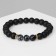 Bracelet Unisex "Bastion" for gray-white feast, black color, ball No. 8, d = 7 cm
