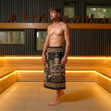 A towel for the bath "Real Man" Male Kilt 80x145 cm, 100 % HL, waffle leaf-1