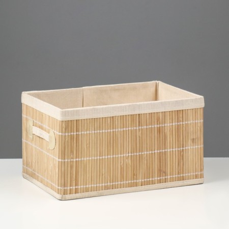 Folding box for storage, 20x30 cm H 17 cm, bamboo, lining, fabric, mix