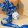 A satin ribbon "Snow Waltz", blue, 4 cm × 5 m
