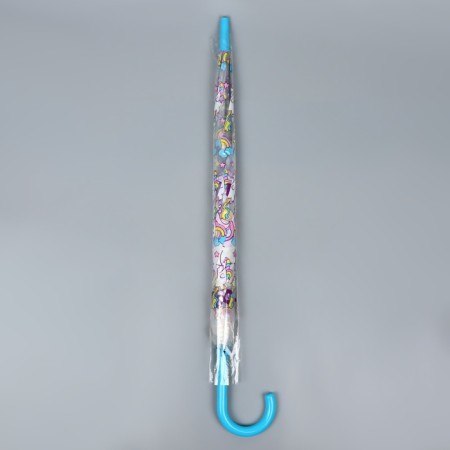 Umbrella - semi -automatic cane "unicorns", 8 spokes, r = 43 cm, color mix-12