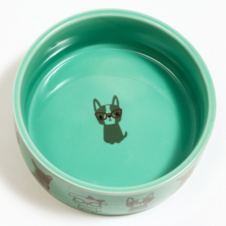 Ceramic bowl "Important dog" 250ml, 11.5 x 5 cm, mint-2