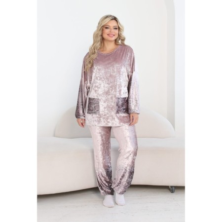Female suit, size 52, pink color-1