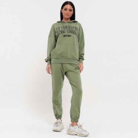 Women's costume (sweatshirt/pants), green color, size m (44)