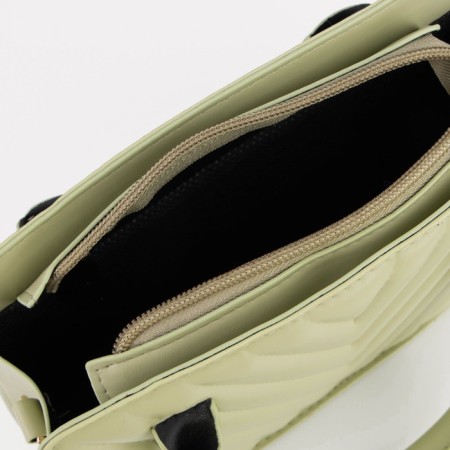 Bag Women's Tout with zipper, long belt, green color-2